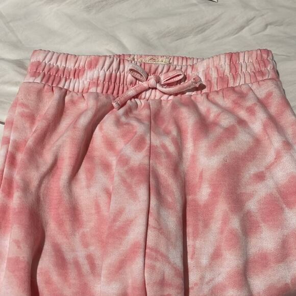 Btween 6 pink white tye dye sweatsuit unicorn glitter facemask worn once euc - Picture 5 of 8